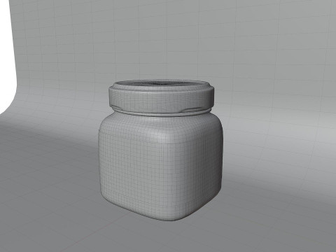 Orange Marmalade Jam in a Glass Jar 3D Model