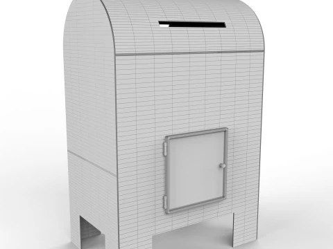 North Pole Mailbox for Letters to Santa Claus Christmas 3D Model