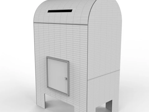 North Pole Mailbox for Letters to Santa Claus Christmas 3D Model