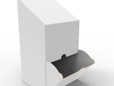 टेपर्ड टॉप 150x130x280 मिमी के साथ पैकेजिंग डिस्पेंसर बॉक्स 3D मॉडल