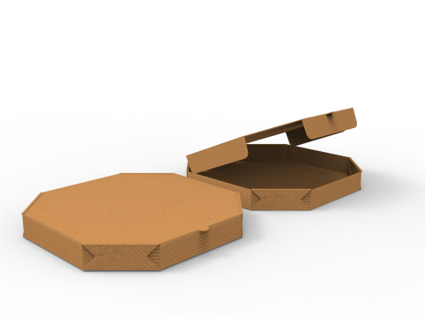 Octagon pizza box Open and Close DIE-CUT INCLUDE IN FILES 3Dモデル