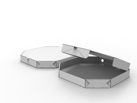 Octagon pizza box Open and Close DIE-CUT INCLUDE IN FILES 3D Model