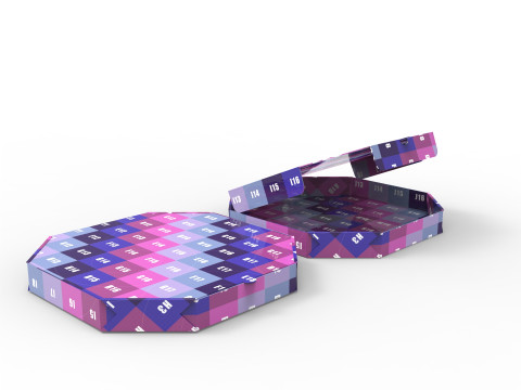 Octagon pizza box Open and Close DIE-CUT INCLUDE IN FILES 3D Model