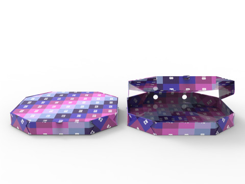 Octagon pizza box Open and Close DIE-CUT INCLUDE IN FILES 3D Model
