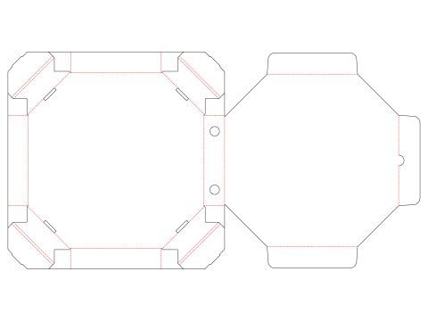 Octagon pizza box Open and Close DIE-CUT INCLUDE IN FILES 3D Model