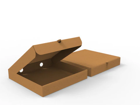 Pizza box Open and Close DIE-CUT INCLUDE IN FILES 3D Model