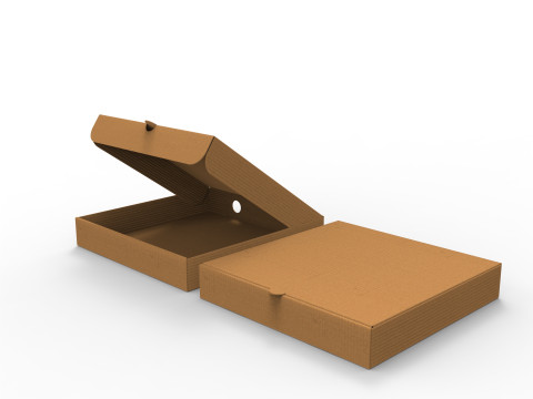 Pizza box Open and Close DIE-CUT INCLUDE IN FILES 3D Модель