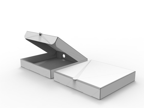 Pizza box Open and Close DIE-CUT INCLUDE IN FILES 3D Модель