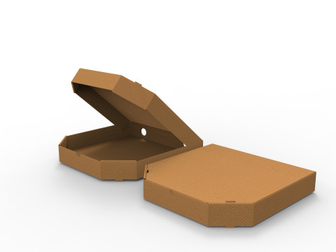 Pizza box Open and Close DIE-CUT INCLUDE IN FILES 3D Model