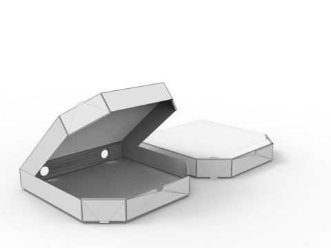 Pizza box Open and Close DIE-CUT INCLUDE IN FILES 3D Model