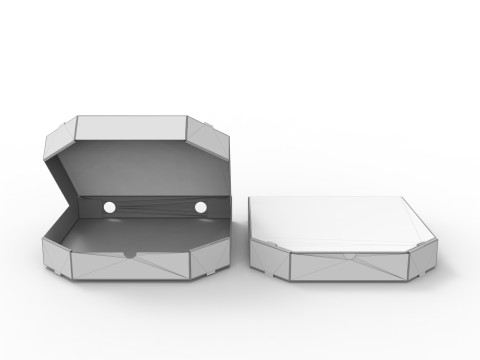 Pizza box Open and Close DIE-CUT INCLUDE IN FILES 3D Model