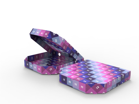 Pizza box Open and Close DIE-CUT INCLUDE IN FILES 3D Model