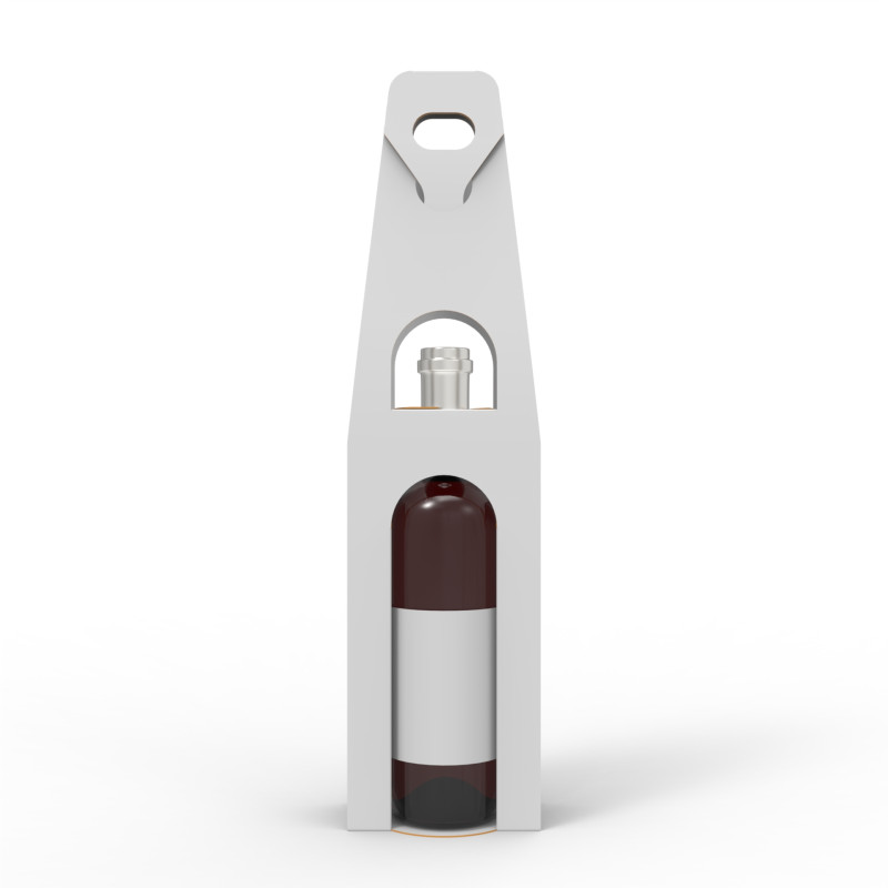 Packaging holder for one wine bottle including die-cut design 3Dモデル .c4d .max .obj .3ds .fbx .stl .blend 