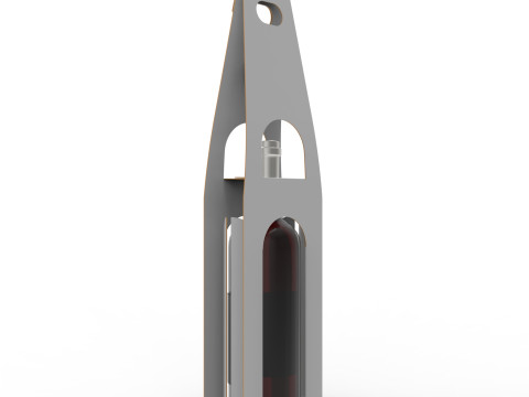 Packaging holder for one wine bottle including die-cut design 3Dモデル