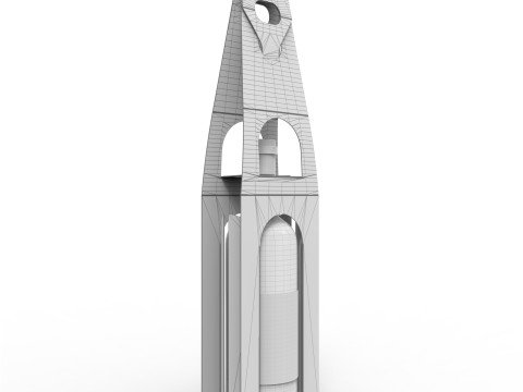 Packaging holder for one wine bottle including die-cut design 3Dモデル