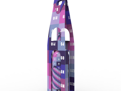 Packaging holder for one wine bottle including die-cut design 3Dモデル