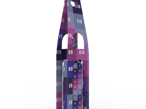 Packaging holder for one wine bottle including die-cut design 3Dモデル