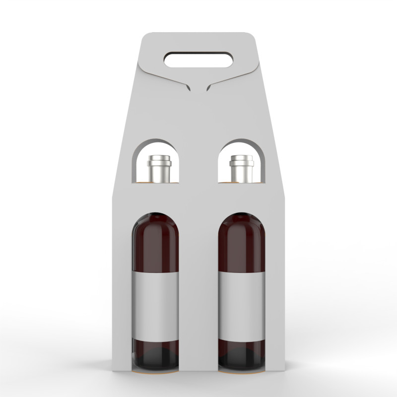 Packaging holder for two wine bottles including die-cut design 3Dモデル .c4d .max .obj .3ds .fbx .stl .blend 