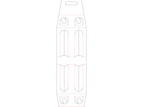 Packaging holder for two wine bottles including die-cut design 3Dモデル