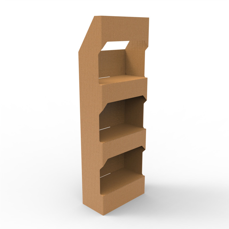Point of Sale Cardboard Display Stand 3D Model .c4d .max .obj .3ds .fbx .stl .blend 