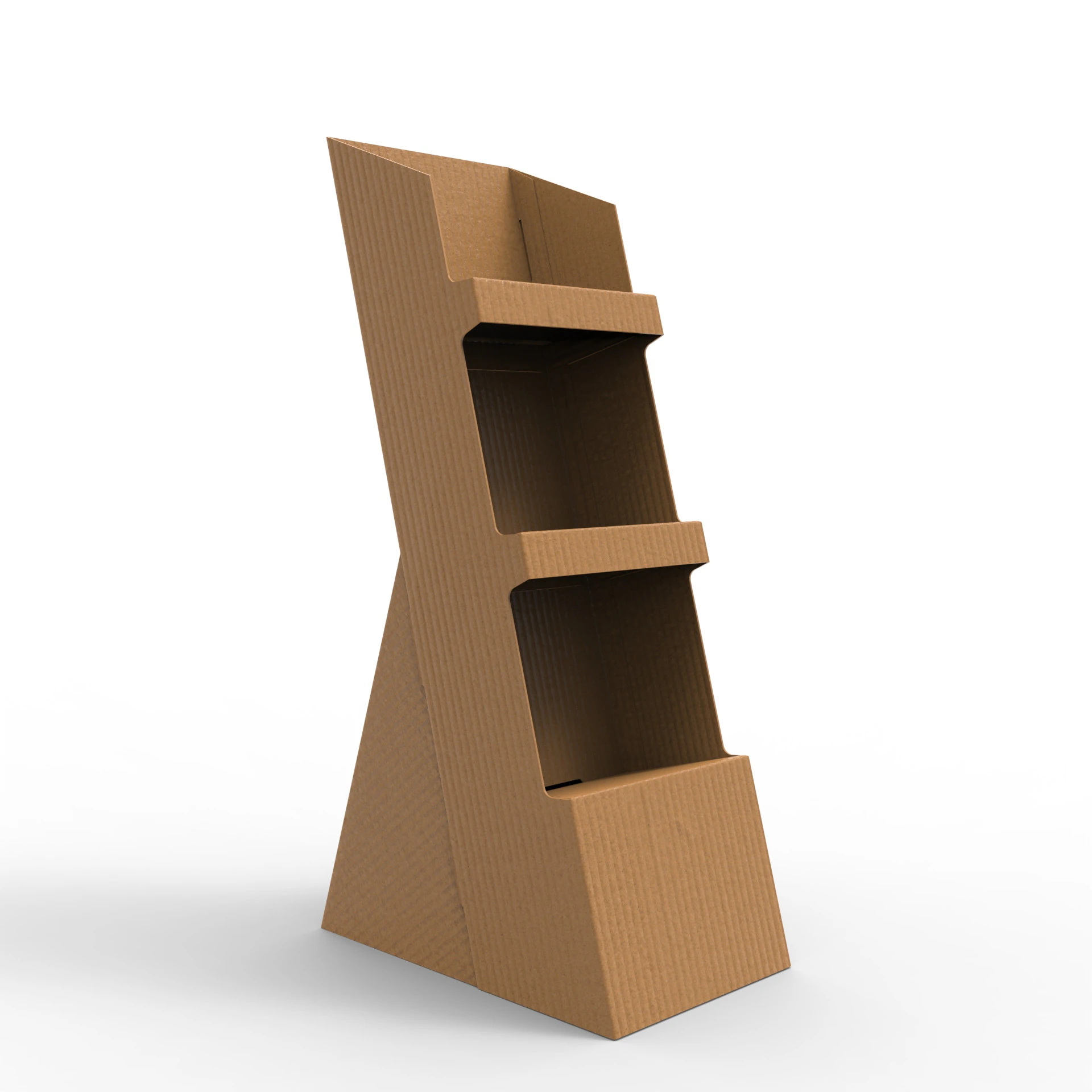 Point of Sale Cardboard Display Stand 3D Model .c4d .max .obj .3ds .fbx .stl .blend 