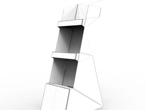 Point of Sale Cardboard Display Stand 3D Model