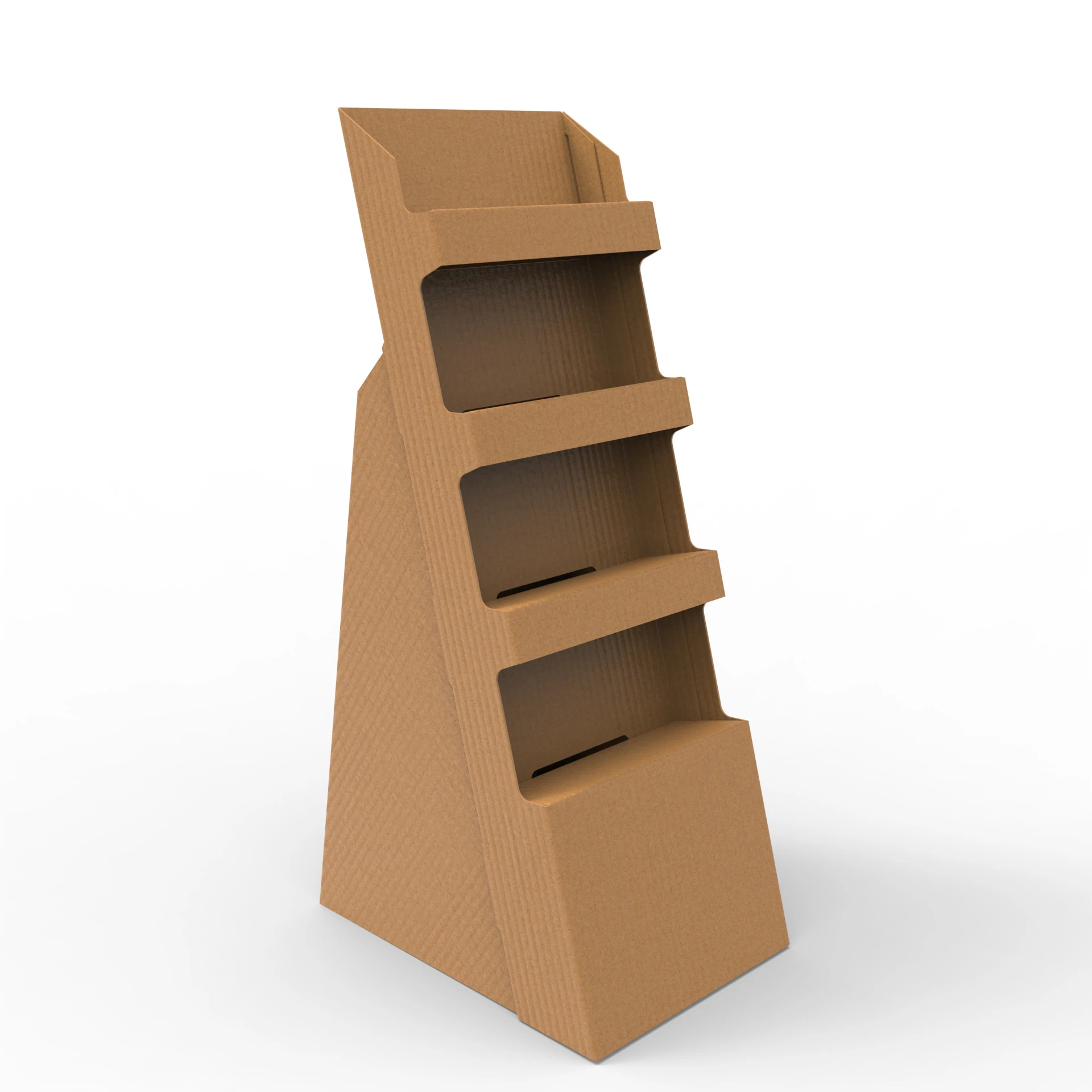 Point of Sale Cardboard Display Stand 3D Model .c4d .max .obj .3ds .fbx .stl .blend