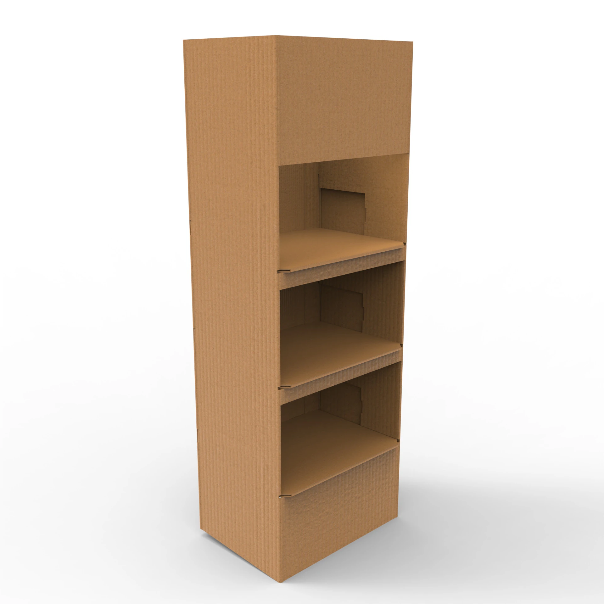 Point of Sale Cardboard Display Stand 3D Model .c4d .max .obj .3ds .fbx .stl .blend 