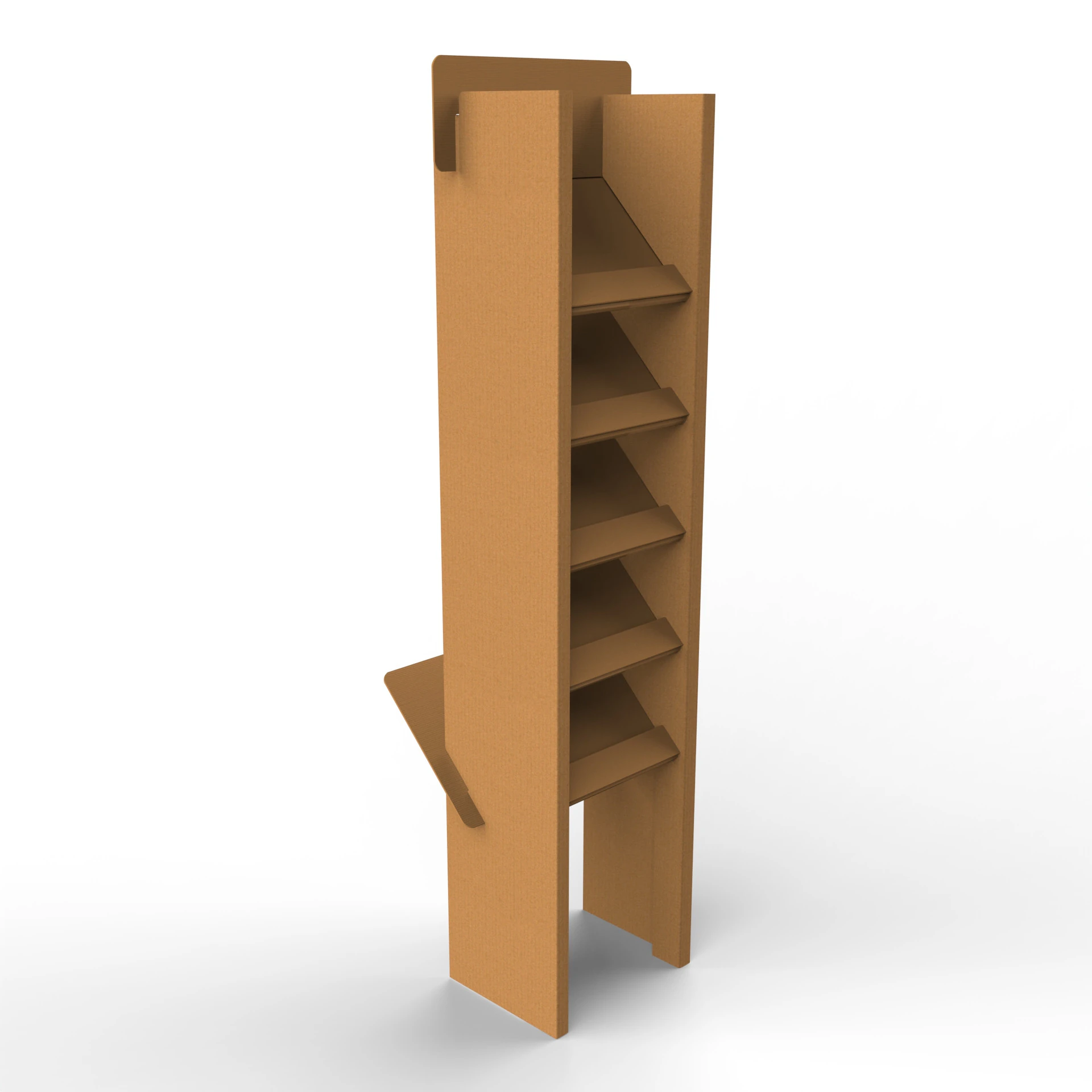 Point of Sale Cardboard Display Stand 3D Model .c4d .max .obj .3ds .fbx .stl .blend 
