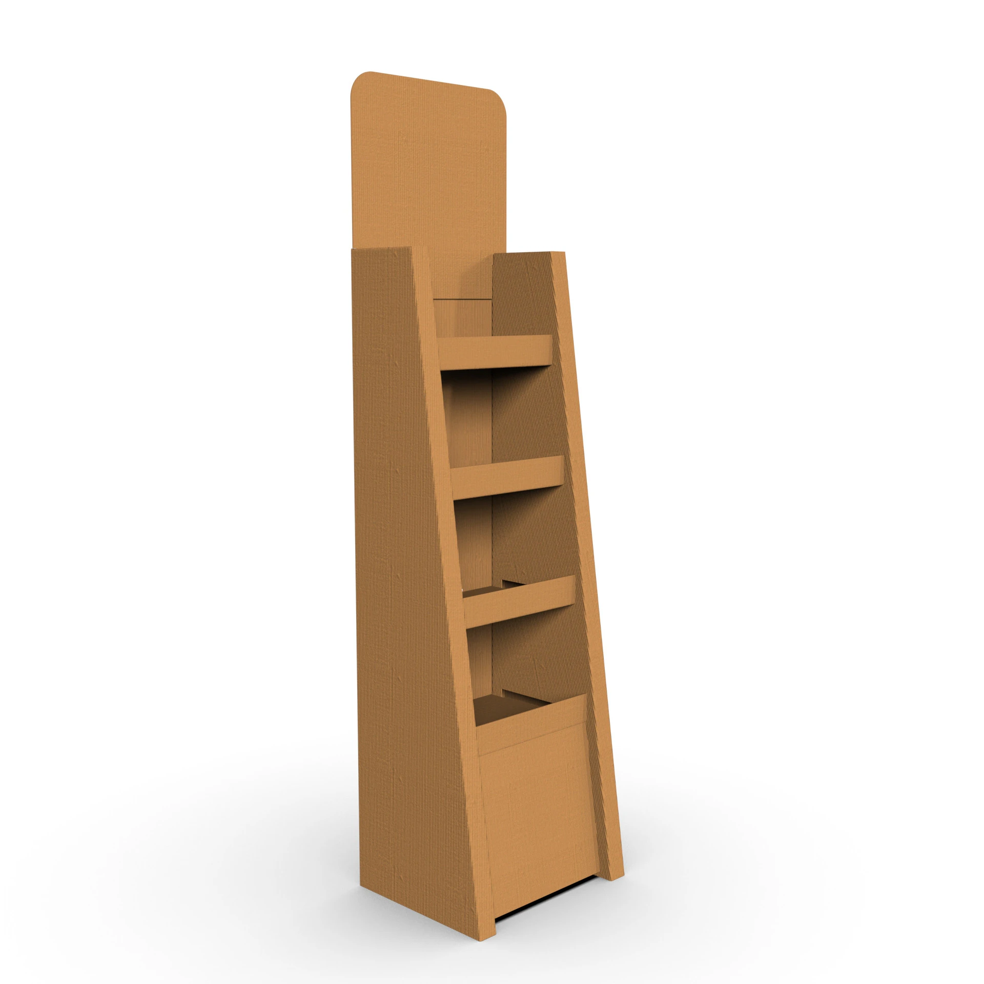 Point of Sale Cardboard Display Stand 3D Model .c4d .max .obj .3ds .fbx .stl .blend 