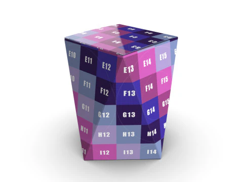 Eight Panel tapared packaging box 150x100x100mm 3D Model