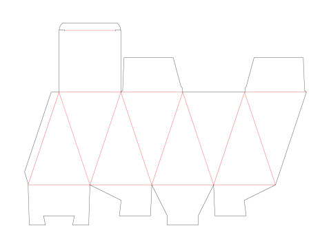 Eight Panel tapared packaging box 150x100x100mm 3Dモデル