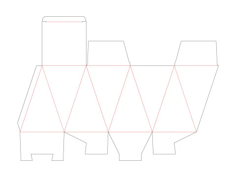 Eight Panel tapared packaging box 150x100x100mm 3D Model