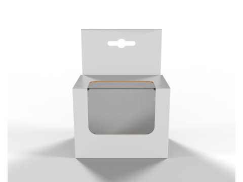 Hanger packaging box with transparent plastic window 90x60x70mm 3Dモデル