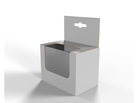 Hanger packaging box with transparent plastic window 90x60x70mm 3Dモデル