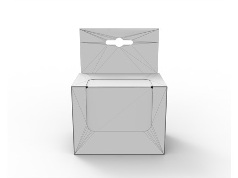 Hanger packaging box with transparent plastic window 90x60x70mm 3Dモデル