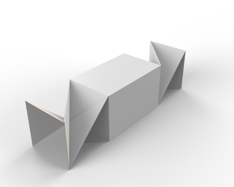 Twisted box packaging box 90x150x130mm Modelo 3D .c4d .max .obj .3ds .fbx .stl .blend 