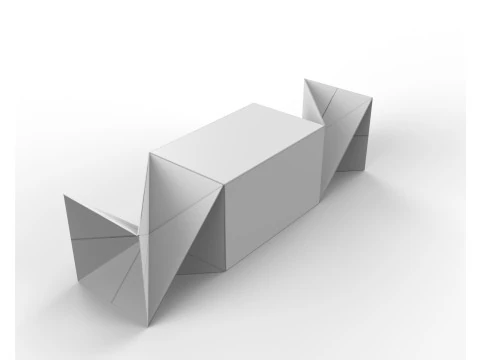 Twisted box packaging box 90x150x130mm 3D Model