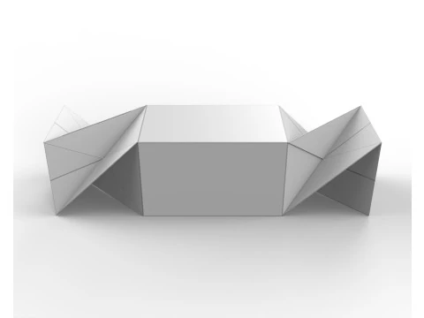 Twisted box packaging box 90x150x130mm 3D Model
