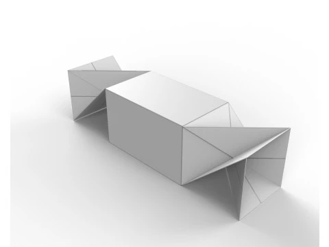 Twisted box packaging box 90x150x130mm 3D Model