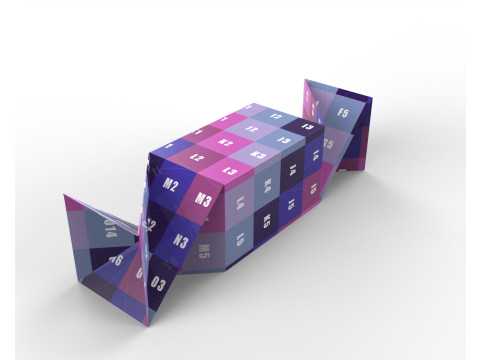 Twisted box packaging box 90x150x130mm Modelo 3D
