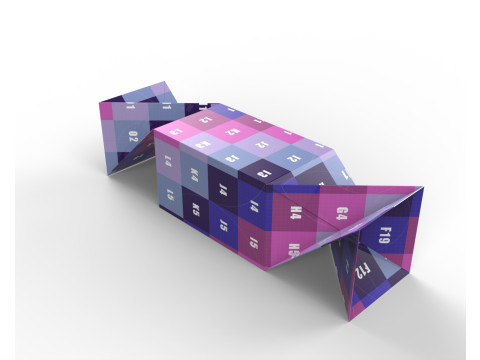 Twisted box packaging box 90x150x130mm Modelo 3D