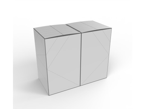 Double box packaging box 90x90x150mm 3D 모델