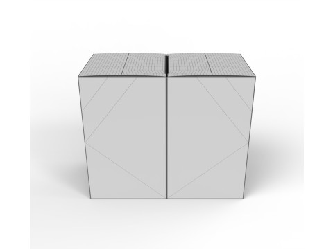 Double box packaging box 90x90x150mm 3D 모델