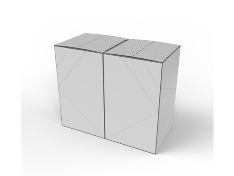 Double box packaging box 90x90x150mm 3D 모델