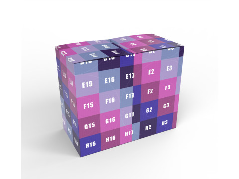 Double box packaging box 90x90x150mm 3D 모델