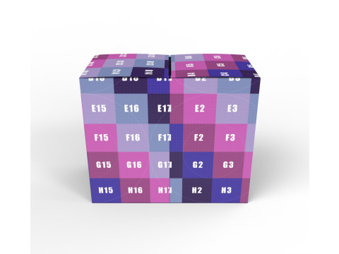 Double box packaging box 90x90x150mm 3D 모델