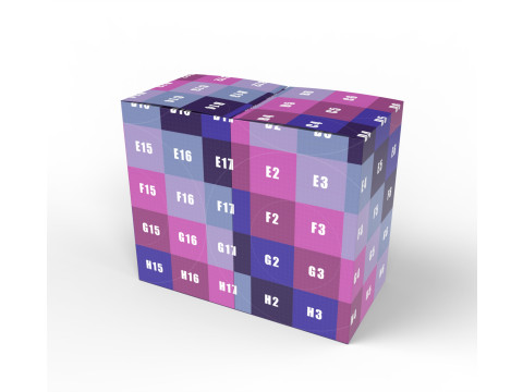 Double box packaging box 90x90x150mm 3D 모델