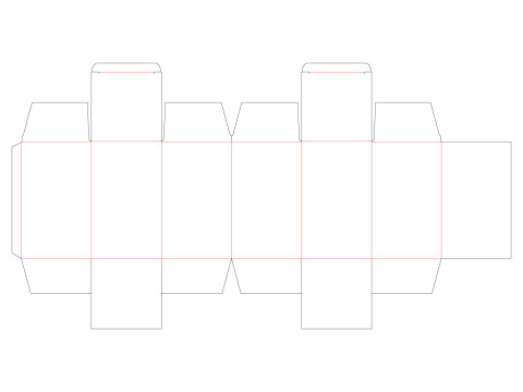 Double box packaging box 90x90x150mm 3D 모델