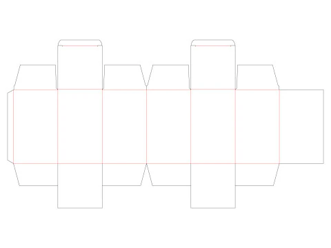 Double box packaging box 90x90x150mm 3D Model